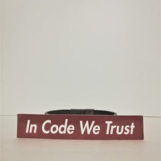 In Code We Trust Sticker | codemonzy.com